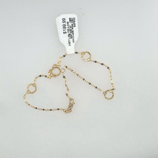 I-21176 - 14kt 10" O Link Anklet 