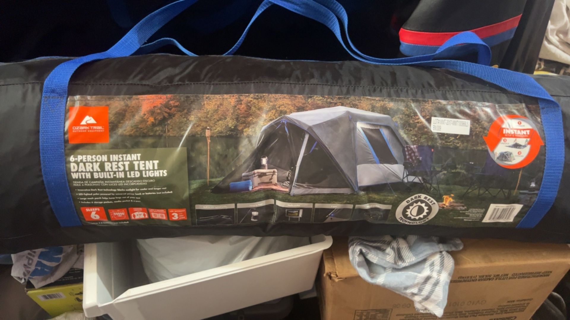 ozark outdoor 6person fit build in led lights