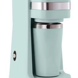 Elite Cuisine Personal Coffee Maker with Thermal Travel Mug - mint