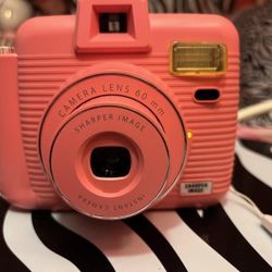 Salmon Or Coral Pink Sharper Image Instant Camera
