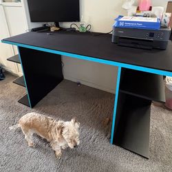Black & Blue Gaming Desk - Like New!