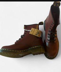 Dr. Martens burgundy leather boots