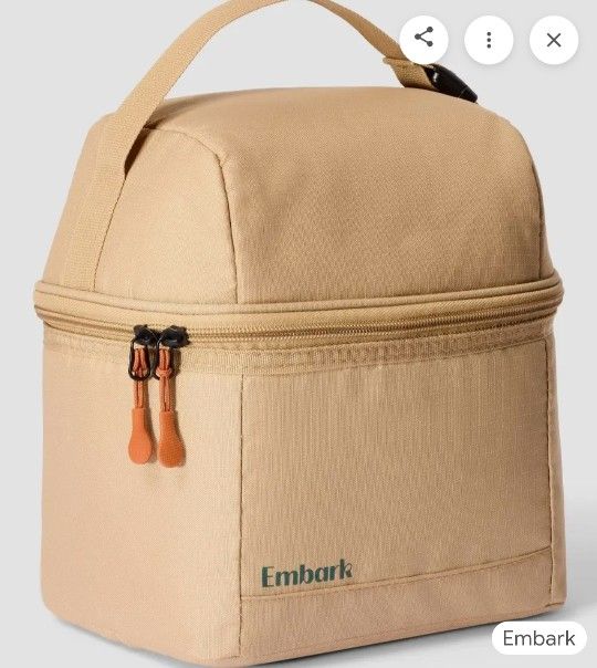 Embark Dual - Compartment Insulated Lunch Bag - Tan Color- New With Tags