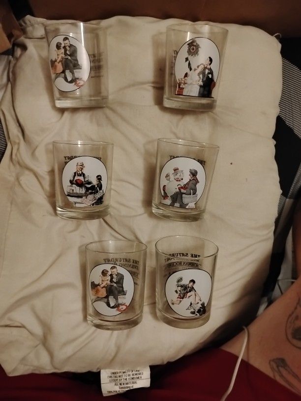 Old Collectable Norman Rockwell Glasses