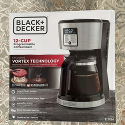 New 12-Cup Silver Accents Programmable Coffeemaker with Vortex Technology