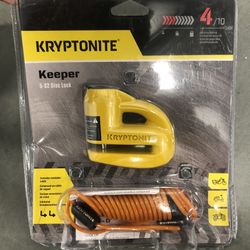 Kryptonite Keeper 5-S2 Disc Brake Lock Yellow for Motorcycle Scooter ATV NEW
