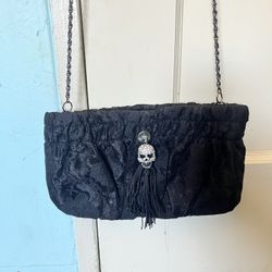 Betsey Johnson crossbody clutch, black lace