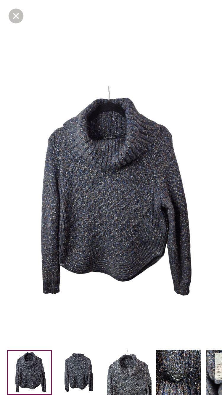 Charlie B Sweater Womens S Pullover Wool Blend Cowl Neck Long Sleeve Top