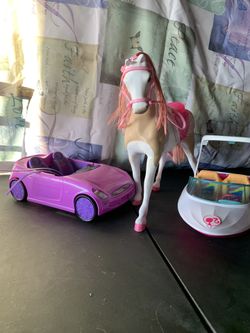 BARBIE CAR,HORSE,AND BOAT