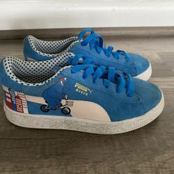 Puma Blue Suede Sesame Street Kids Shoes, Size 13 