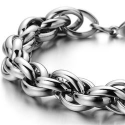 "9mm stainless steel manual buckle flat wire double buckle bracelet, BL155 Thumbnail