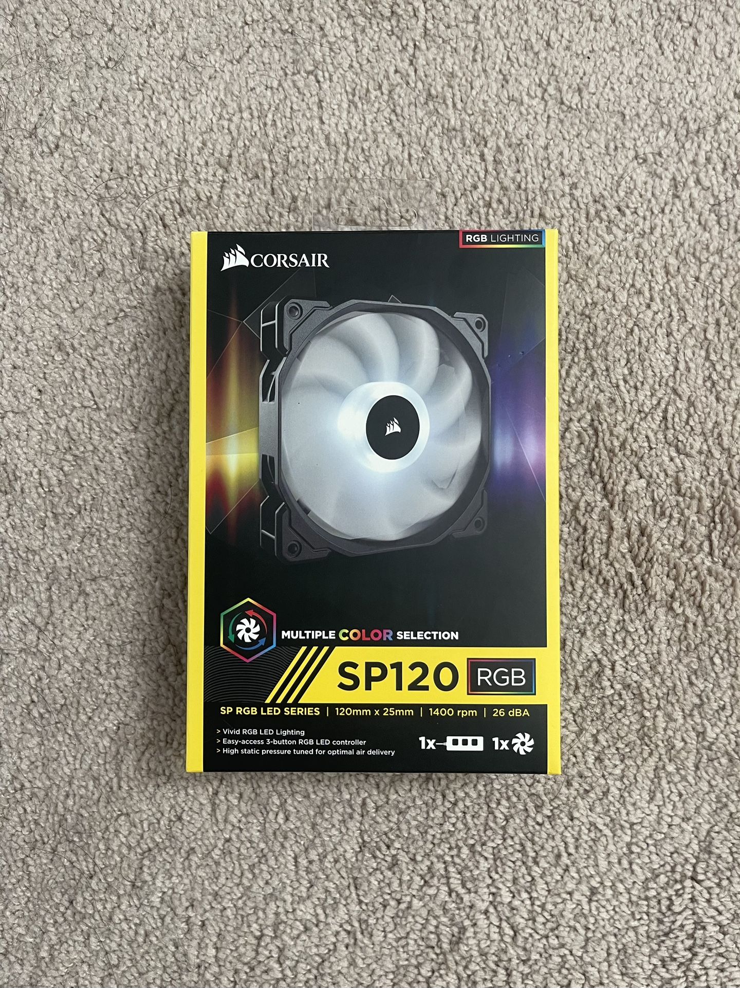 CORSAIR - SP120 RGB 120mm PWM Computer Case Fan Expansion Fan