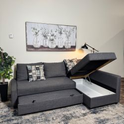 FREE DELIVERY Ikea Gray Friheten Sectional Couch with Sleeper and Storage
