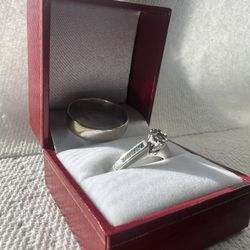 His Hers Engagement 14k / 10k Gold Wedding Rings 1karat Diamond 