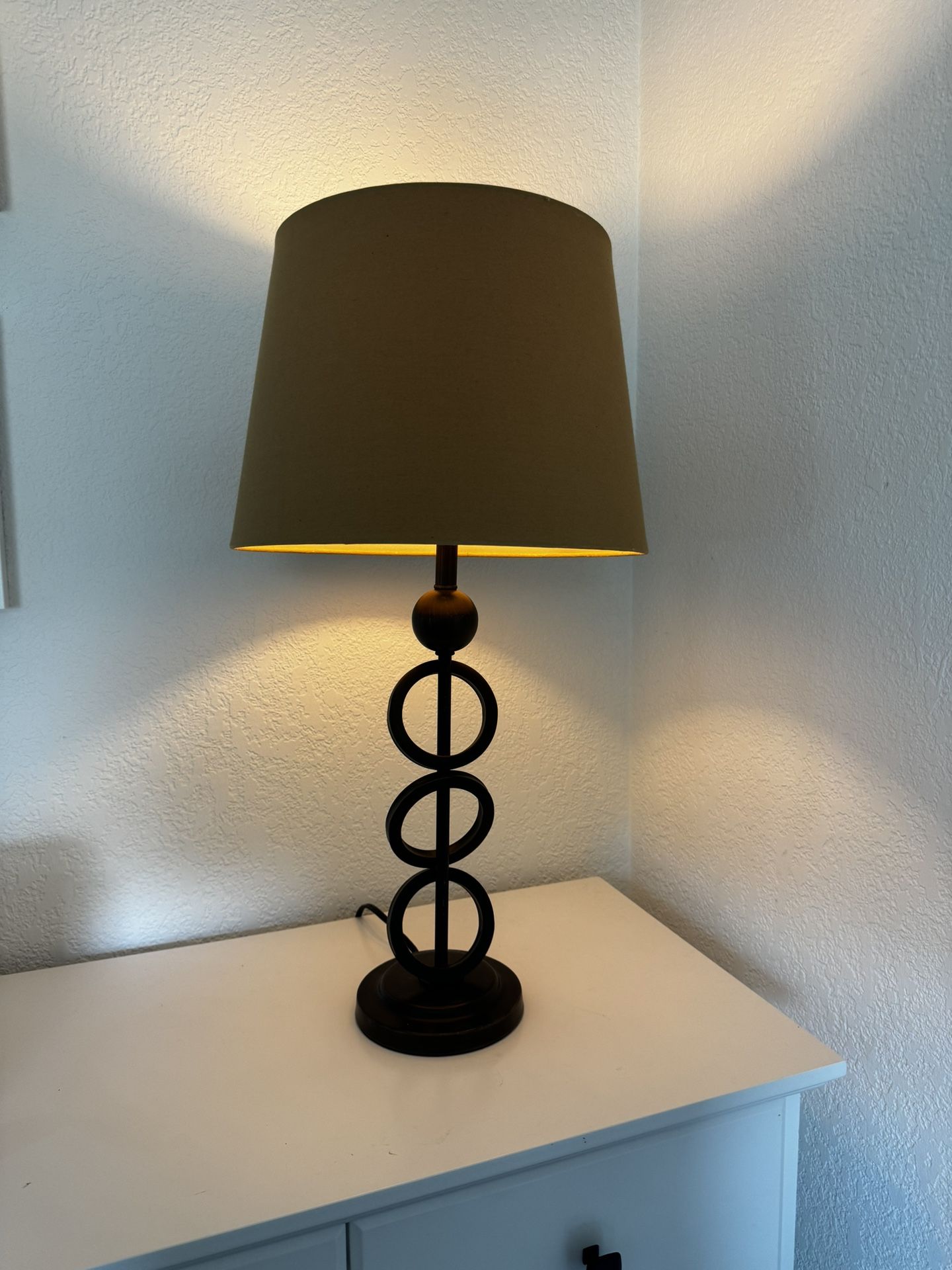 Large Brown Table Lamp Beige Modern