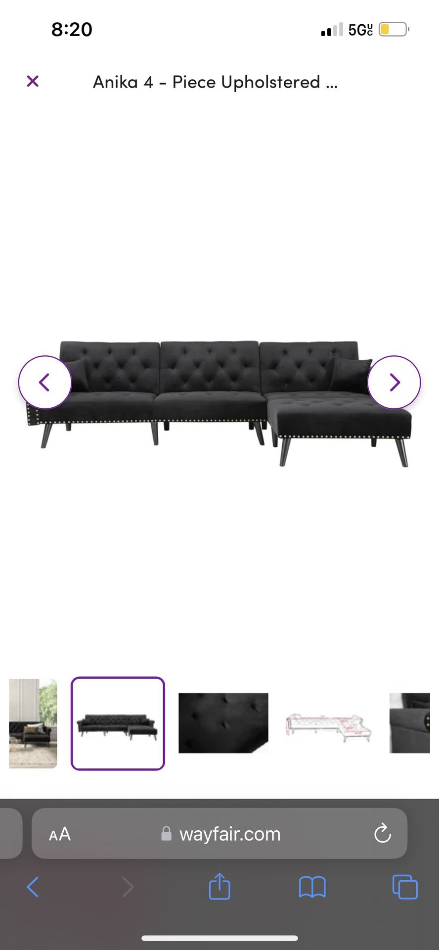 4 Piece Sectional Sofa 