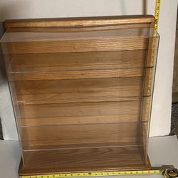 Rare- Display Case Oak and Acrylic