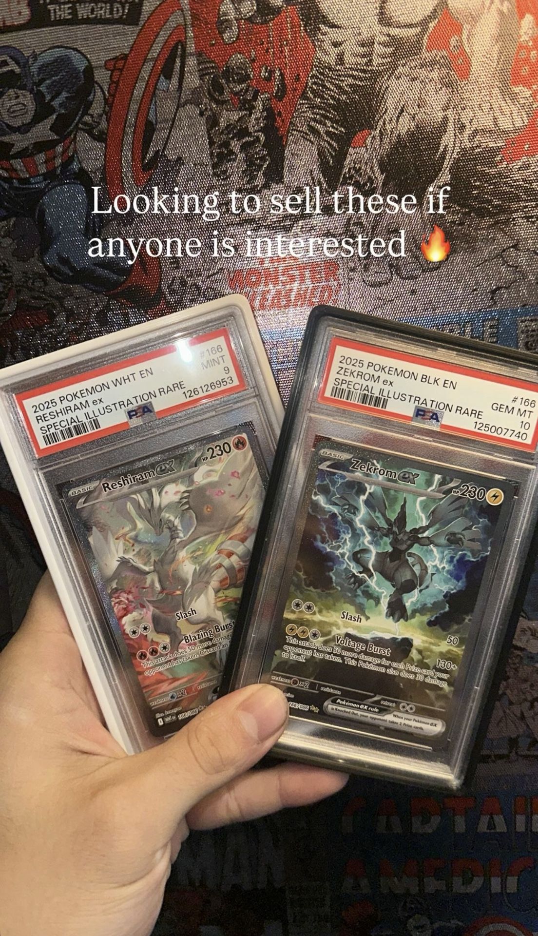 PSA 10 Zekrom Ex PSA 9 Reshiram Ex