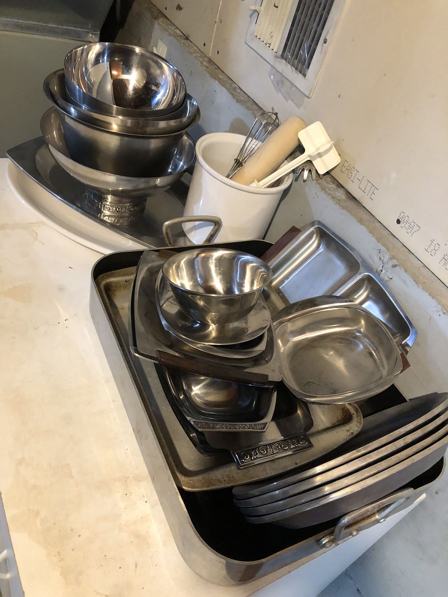 Sterling Silver And China . Stand Up Freezer Like New. Metal Mirrors