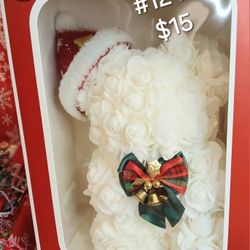 #124 White Santa Bear
