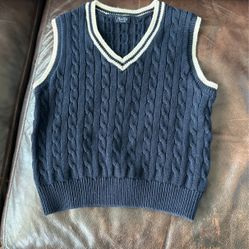 Brandy Melville Vest Pullover Navy And White
