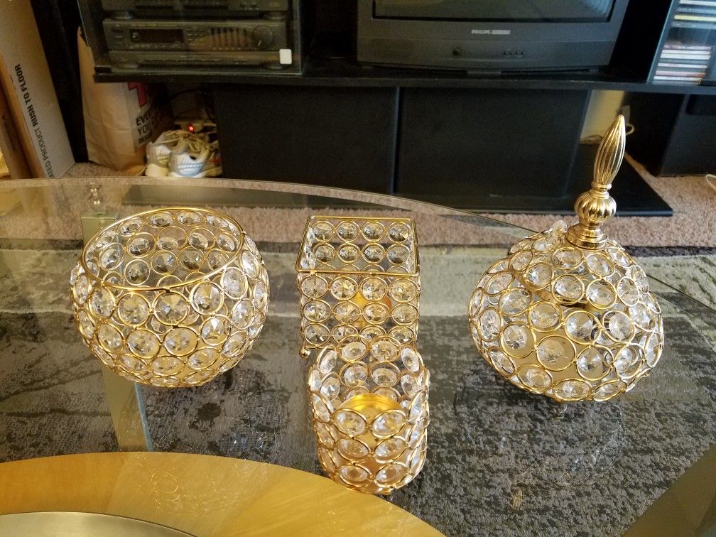 Gold and Crystal candle holders STILL AVAILABLE