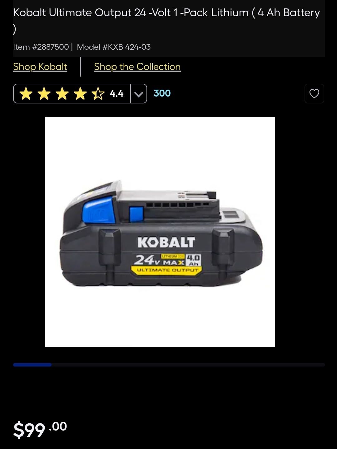 Kobalt Battery