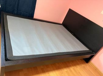 IKEA Malm Queen Size Bed Frame High Profile. You can add Drawers Storage under the bed frame.
Light Weight Thin Box Spring included ( About 4 inches o