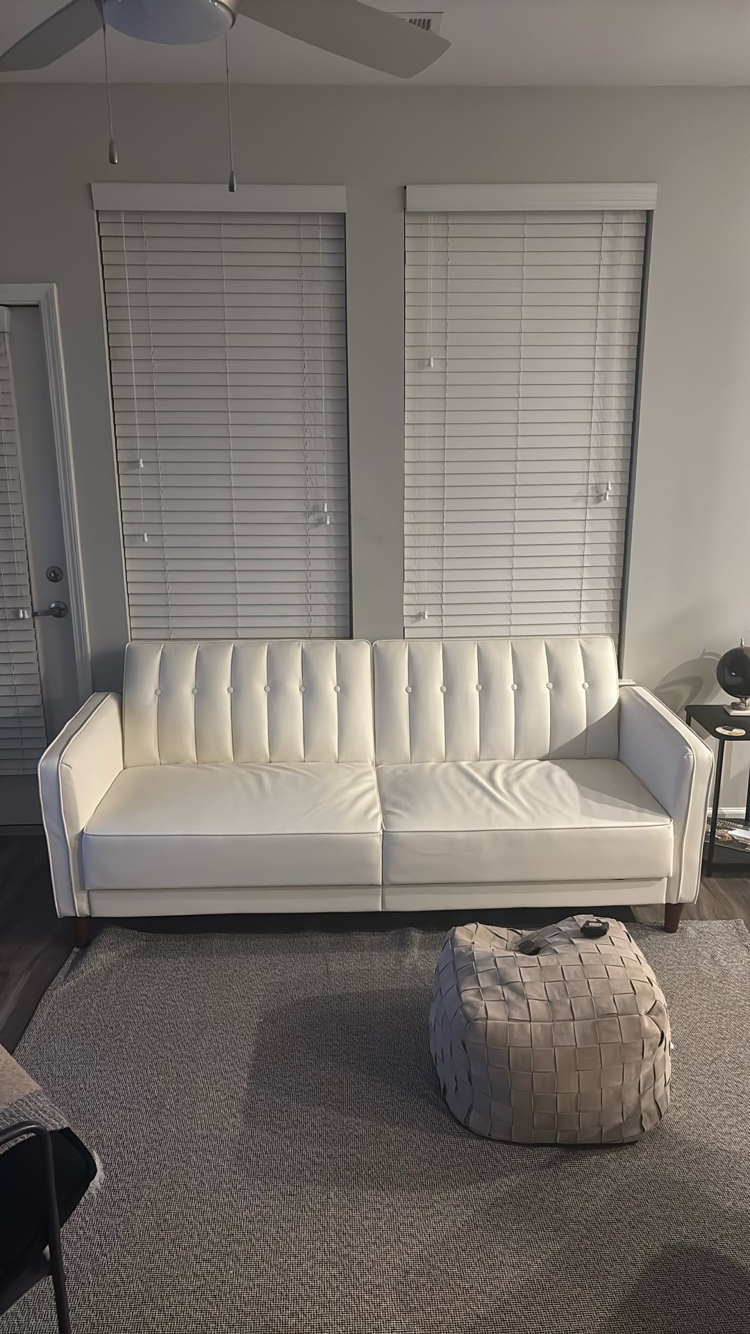 White Leather Couch 82 Inches