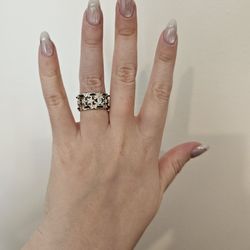 Size 7 Gold Plated Fashion Ring Crystal 