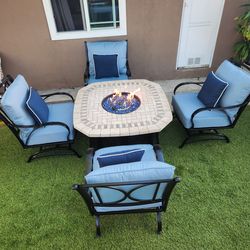 Fire Pit  with Rocking Chairs  / Patio Set  / Outdoor Furniture.