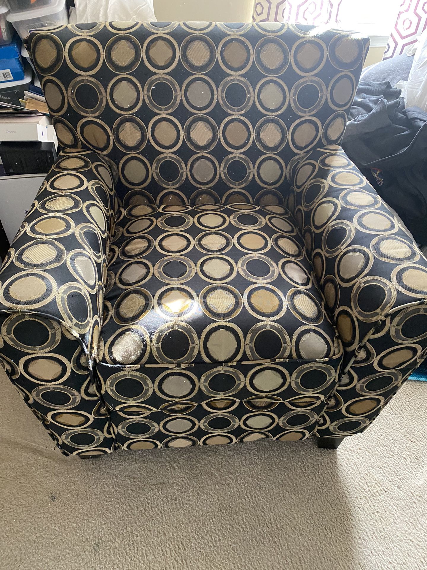 Fabric  Chair with Ottoman, 