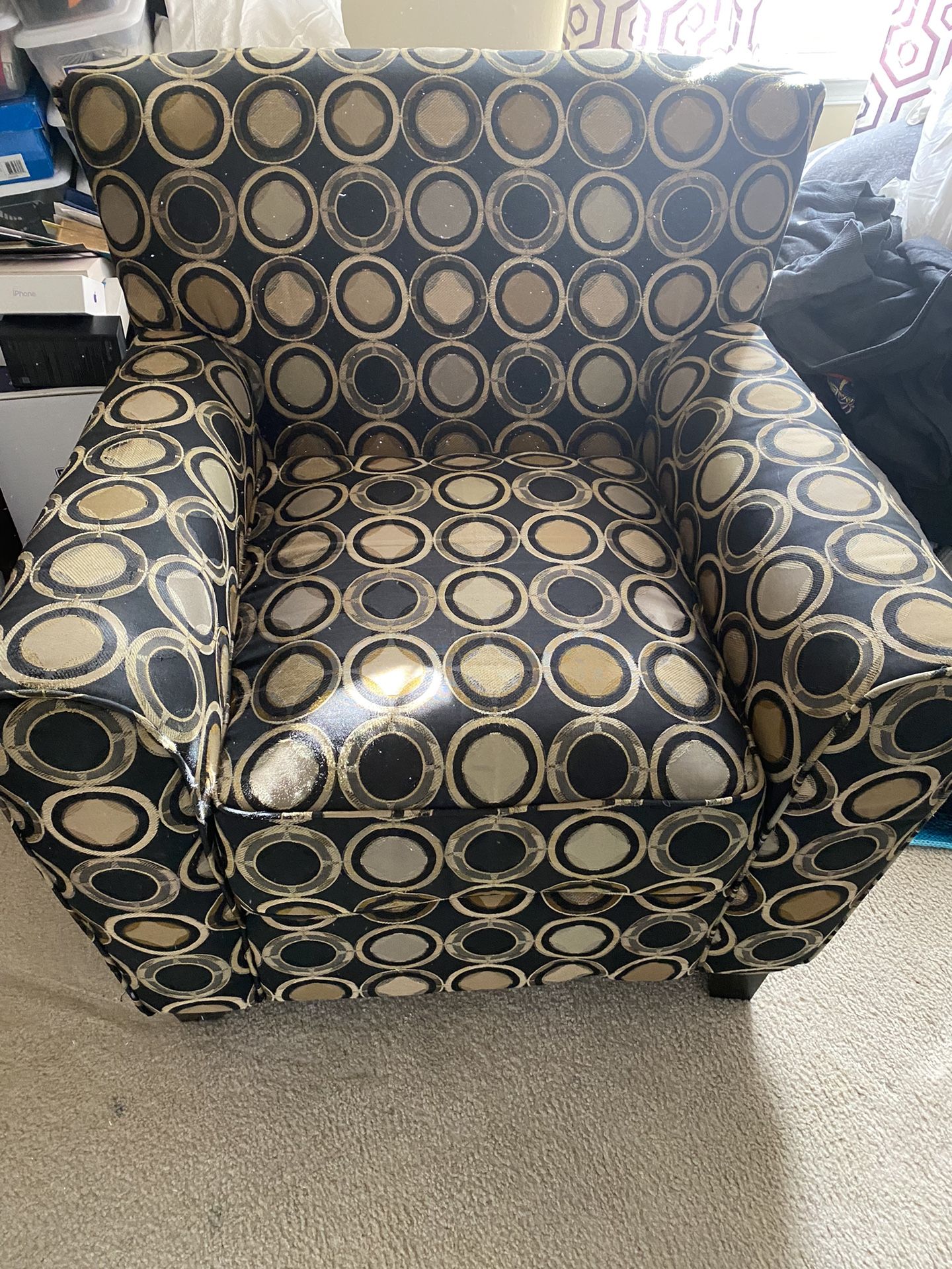 Fabric Chair with Ottoman,