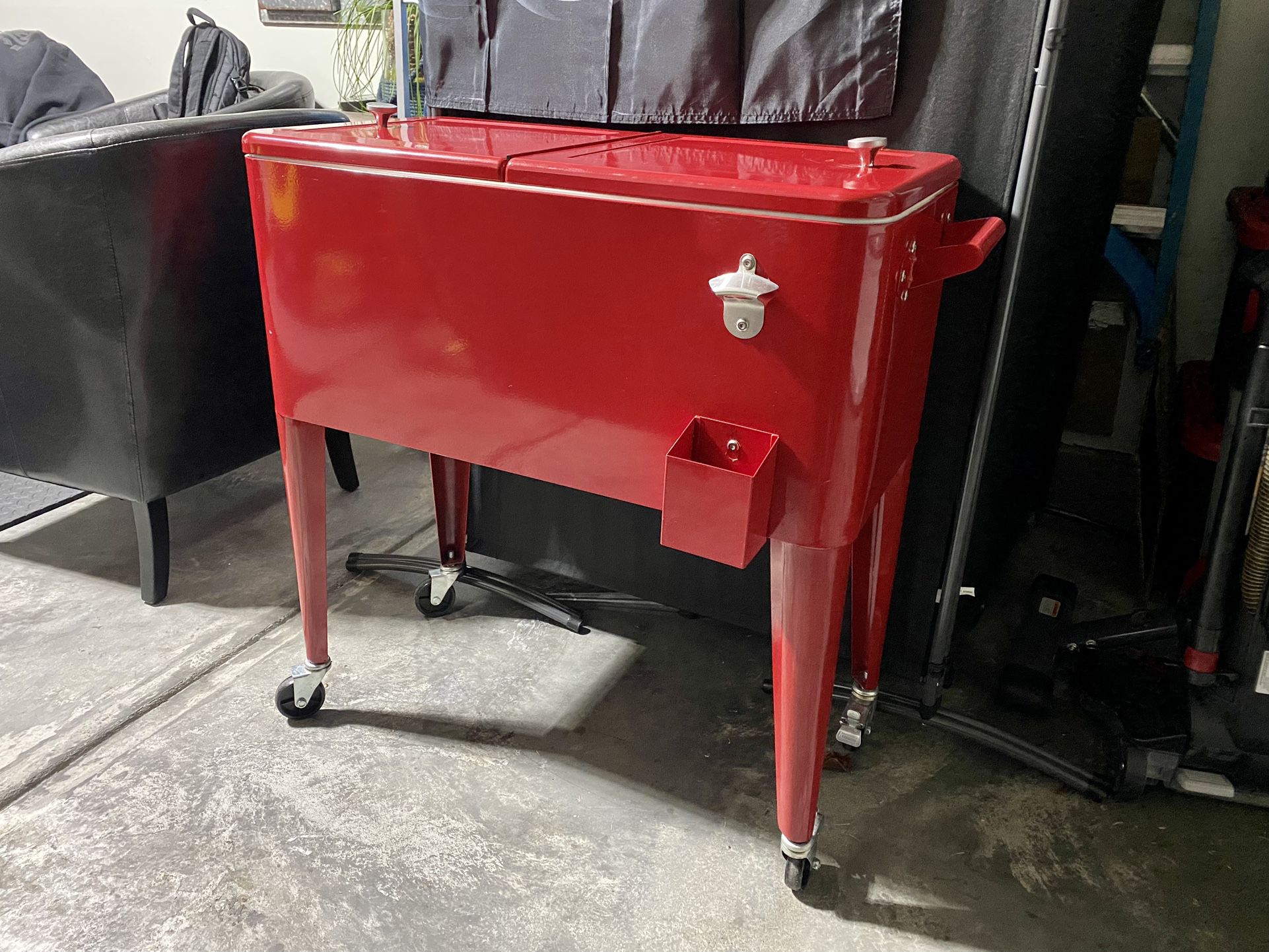Red Cooler With Wheels