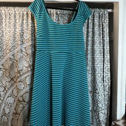 Torrid Striped Cross-Back Textured Skater Dress