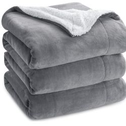 Sherpa Fleece Plush Blankets Queen Size