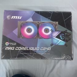 MSI MAG CoreLiquid C240 - Enfriador líquido de CPU AIO ARGB - Radiador de 9.449 in - Listo para LGA 1700 - Ventiladores dobles ARGB PWM de 4.724 in pa