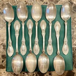 9p of Antique 1847 Rogers Bros Quintuple XS Silver Spoons