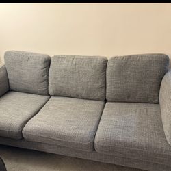 Sofa, Grey, Fabric 