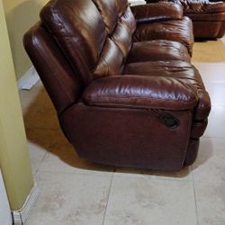 Leather Couch And Recliner 