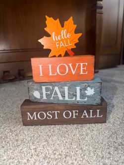 4 Pcs Fall Wooden Tiered Tray Decor, Fall Table Centerpiece for Fall Party Kitchen