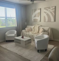 White Modern Coffee Table with Storage — $35