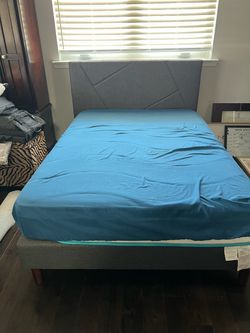 Full mattress with frame and headboard