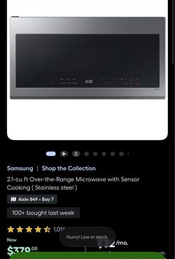 Samsung 2.1-cu ft Over-the-Range Microwave with Sensor Cooking (Stainless steel )