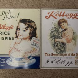Kellogg’s Metal Sign (2) Display / Man Cave / Kitchen