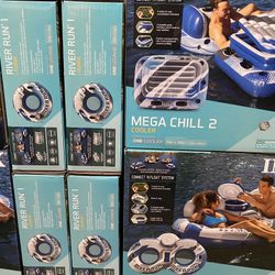 NEW IN BOX River Tubes - Single Tubes - Double Tubes - Inflatable Coolers (Prices listed in ad)