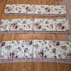 $75.00 - (4) Vtg WAVERLY Garden Room "Norfolk Rose" Curtain Valances