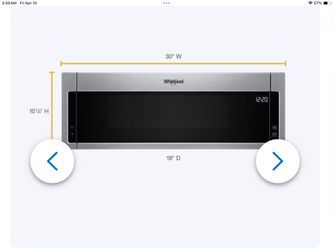 New sealed box, Whirlpool - 1.1 cu. ft. Capacity- 1000 Watts- Low Profile Design- Sensor Cooking- Stainless Steel Finish $ 360.00 O.B.O.