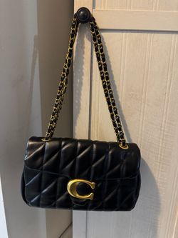 Coach Quilted Black Leather Shoulder Bag