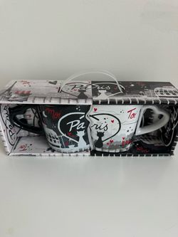 Paris Mug Set of 2 with Heart Handles